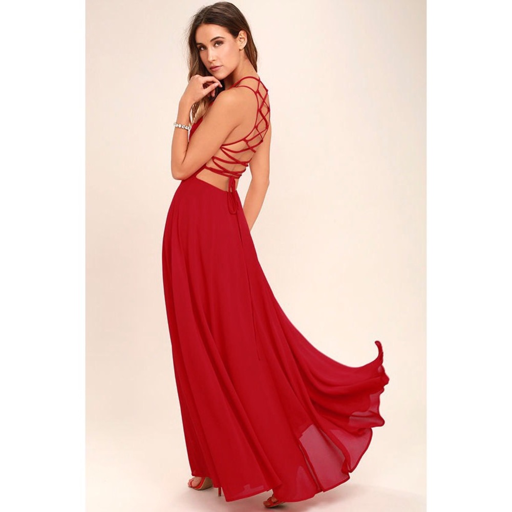 Lulus sexy strapped to be here formal maxi prom